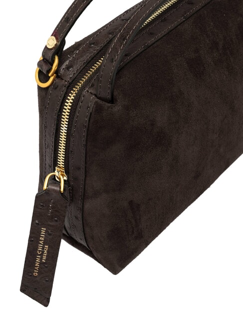ALIFA Sac &agrave; main avec bandouli&egrave;re, en cuir moka - Sacs pour Femme