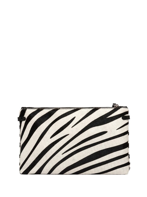 HERMY Pochette en peau de poney z&egrave;bre noir et blanc - Sacs pour Femme