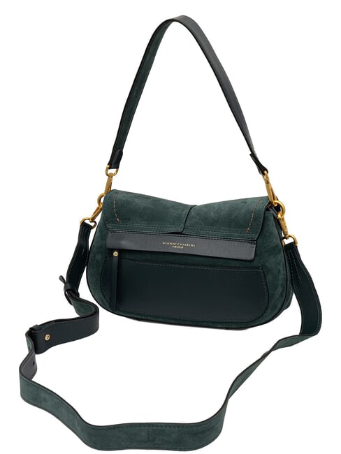 HELENA ROUND Sac bandouli&egrave;re en cuir vert velours - Sacs pour Femme