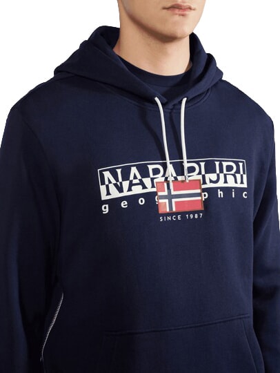 B-AYLMER Sweatshirt &agrave; capuche blu marine - Pulls molletonn&eacute;s