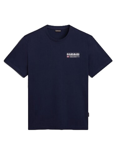 S-KASBA T-shirt &agrave; manches courtes, pur coton blu marine - T-shirt