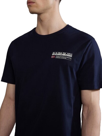 S-KASBA T-shirt &agrave; manches courtes, pur coton blu marine - T-shirt