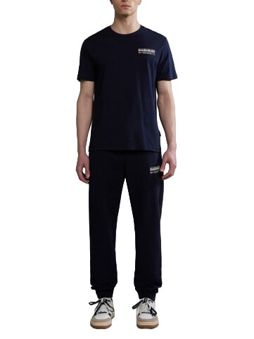S-KASBA T-shirt &agrave; manches courtes, pur coton blu marine - T-shirt
