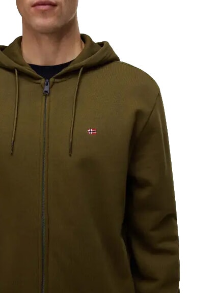 BALIS Sweat-shirt &agrave; fermeture &eacute;clair int&eacute;grale olive fonc&eacute; - Pulls molletonn&eacute;s