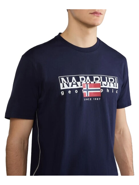 S-AYLMER T-shirt en coton blu marine - T-shirt