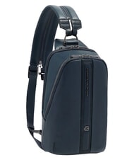 PIQUADRO VICTOR Sac &agrave; dos en cuir &agrave; une bandouli&egrave;re bleu - Sacs &agrave; dos pour ordinateur portable - 3