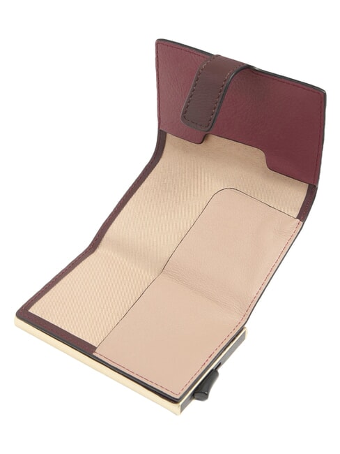 CIRCLE porte-cartes en cuir bordeaux/rose - Portefeuilles Homme