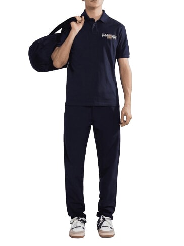 E-AYLMER polo &agrave; manches courtes blu marine - chemise polo