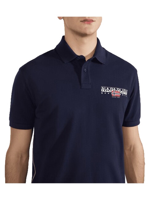 E-AYLMER polo &agrave; manches courtes blu marine - chemise polo