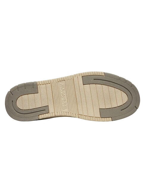 S5DUST01 Baskets en cuir blanc/beige - Chaussures Homme