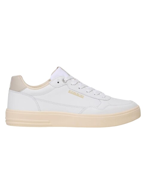 S5BARK12 Baskets en cuir blanc/beige - Chaussures Homme