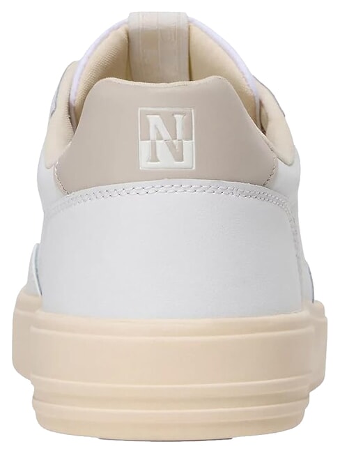 S5BARK12 Baskets en cuir blanc/beige - Chaussures Homme
