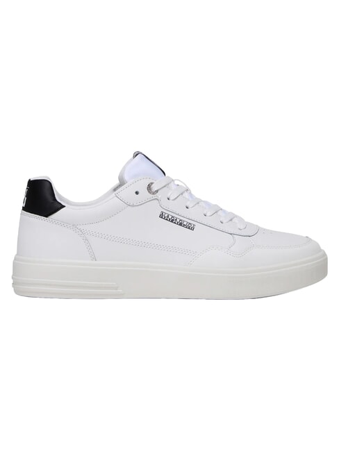 S5BARK12 Baskets en cuir blanc/noir - Chaussures Homme