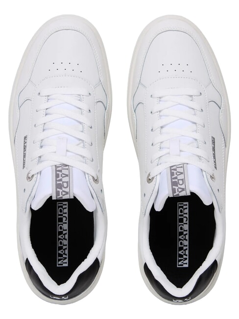 S5BARK12 Baskets en cuir blanc/noir - Chaussures Homme