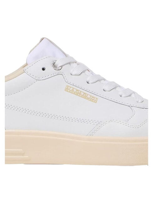 S5BARK12 Baskets en cuir blanc/beige - Chaussures Homme