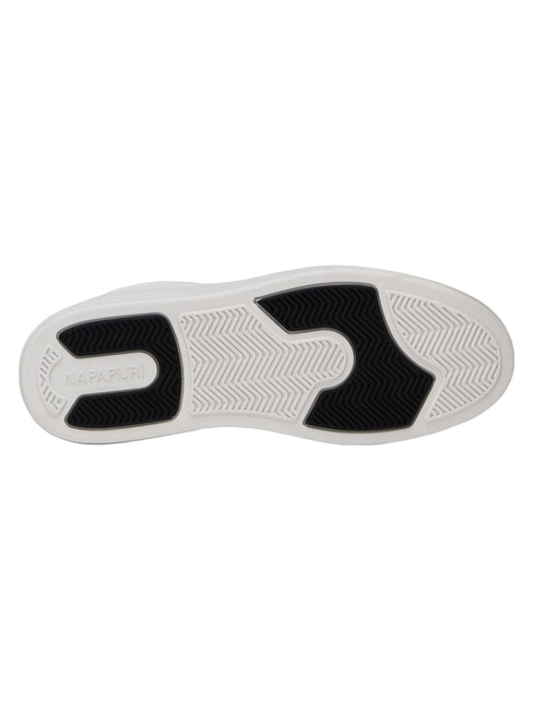 S5BARK12 Baskets en cuir blanc/noir - Chaussures Homme
