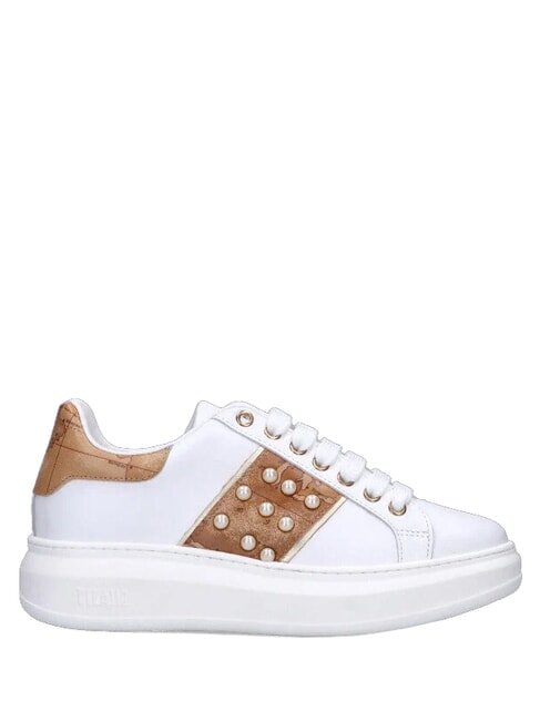 GEO Baskets en cuir blanc - Chaussures Femme