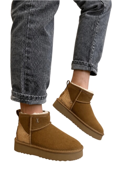 GEO bottines en cuir NATUREL - Chaussures Femme
