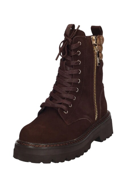 GEO Bottines en cuir &agrave; talons de 5 cm fonc&eacute; - Chaussures Femme