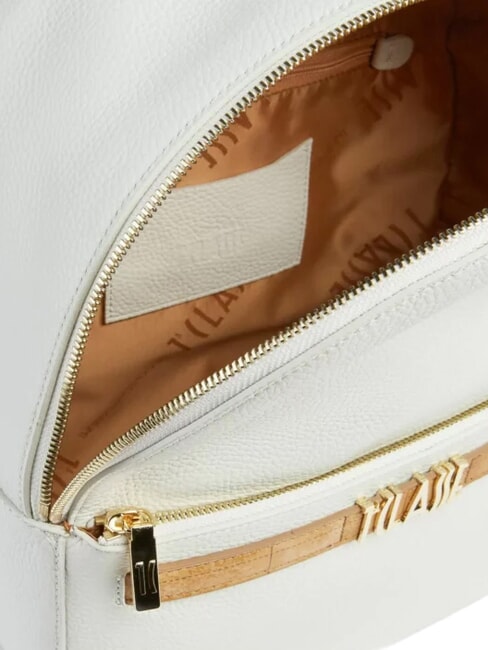 CHIC SOUL Sac &agrave; dos avec poche avant, en cuir Ivoire - Sacs pour Femme