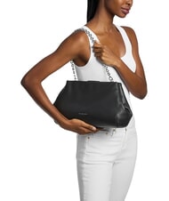 MICHAEL KORS GOLDIE Sac bandouli&egrave;re en cuir noir - Sacs pour Femme - 2