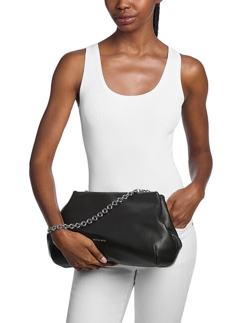 GOLDIE Sac bandouli&egrave;re en cuir noir - Sacs pour Femme