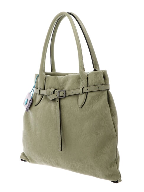ELIF Pochette en cuir de taille moyenne avec bandouli&egrave;re c&eacute;ladon - Sacs pour Femme