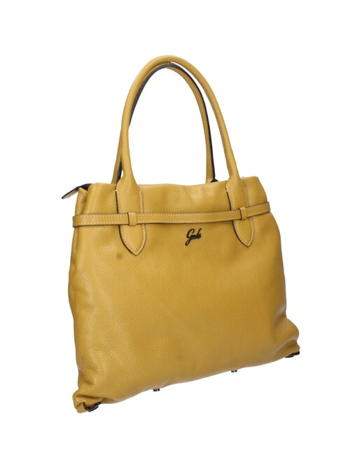 ELIF Pochette en cuir de taille moyenne avec bandouli&egrave;re Miel - Sacs pour Femme