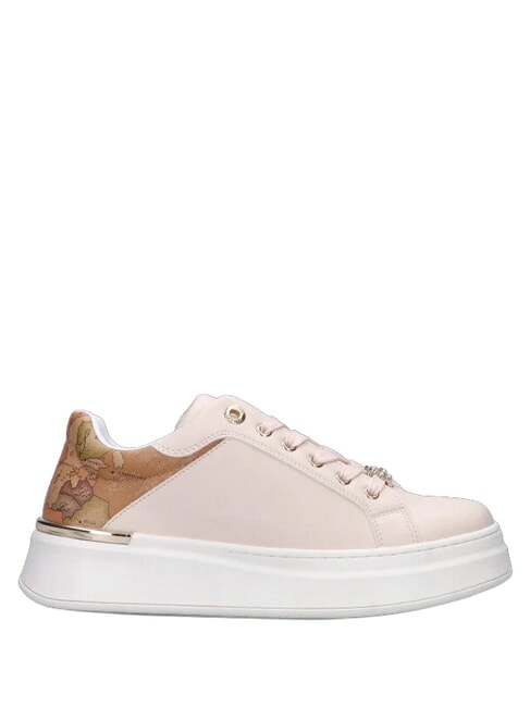 GEO JUNIOR Baskets &agrave; lacets bijoux beige nu g&eacute;om&eacute;trique - Chaussures Femme