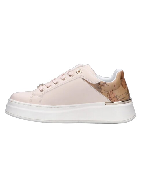 GEO JUNIOR Baskets &agrave; lacets bijoux beige nu g&eacute;om&eacute;trique - Chaussures Femme