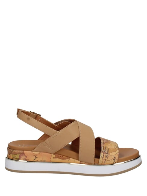 GEO Sandales beige/camel g&eacute;om&eacute;trique - Chaussures Femme