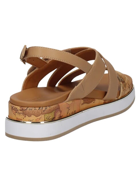 GEO Sandales beige/camel g&eacute;om&eacute;trique - Chaussures Femme