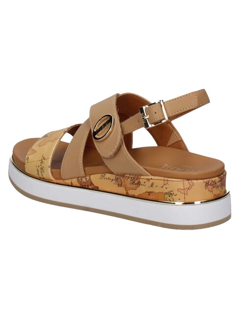 GEO Sandales beige/camel g&eacute;om&eacute;trique - Chaussures Femme
