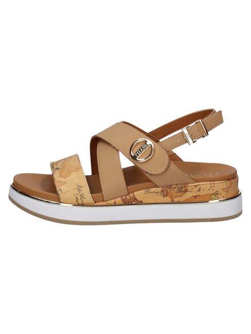 GEO Sandales beige/camel g&eacute;om&eacute;trique - Chaussures Femme