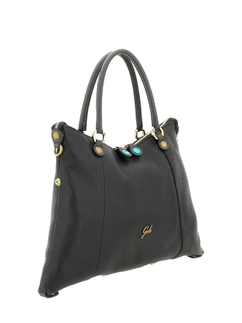 THAMARA PLUS Sac bandouli&egrave;re moyen, en cuir lave noire - Sacs pour Femme