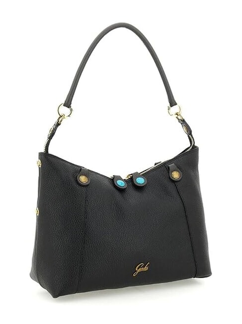 THAMARA PLUS Sac bandouli&egrave;re moyen, en cuir lave noire - Sacs pour Femme