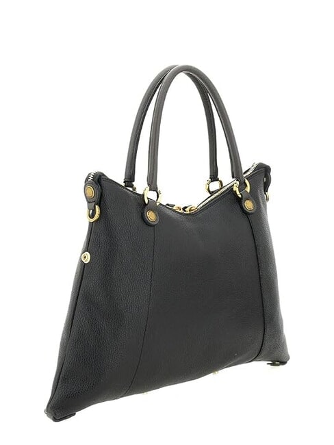 THAMARA PLUS Sac bandouli&egrave;re moyen, en cuir lave noire - Sacs pour Femme