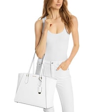 MICHAEL KORS TARYN sac cabas bandouli&egrave;re en cuir blanc - Sacs pour Femme - 2