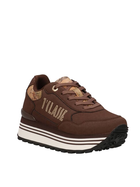 GEO baskets montantes marron fonc&eacute;/beige g&eacute;om&eacute;trique - Chaussures Femme