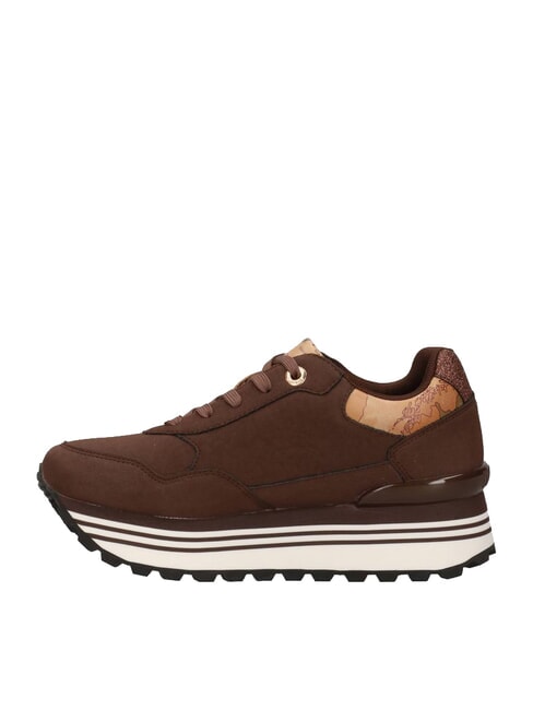 GEO baskets montantes marron fonc&eacute;/beige g&eacute;om&eacute;trique - Chaussures Femme