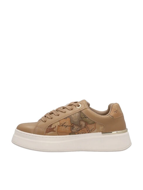 GEO Baskets orn&eacute;es de bijoux noisette/beige g&eacute;om&eacute;trique - Chaussures Femme