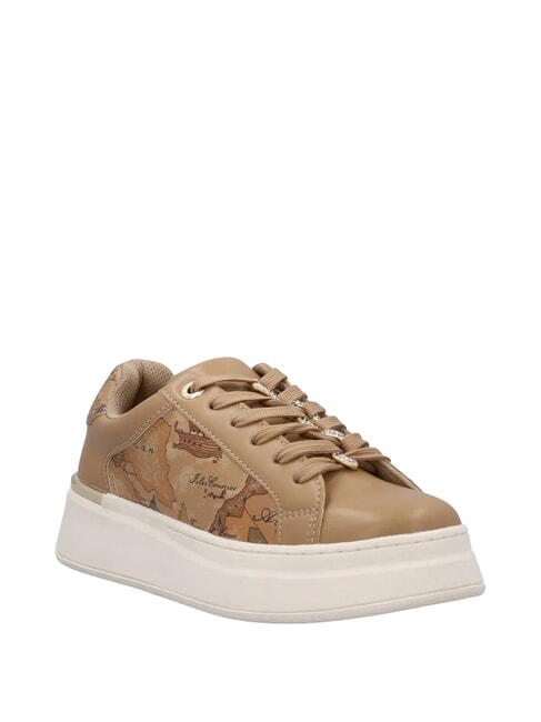 GEO Baskets orn&eacute;es de bijoux noisette/beige g&eacute;om&eacute;trique - Chaussures Femme