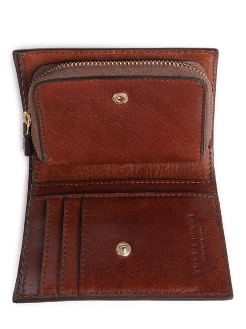 LUCREZIA portefeuille en cuir MARRON - Portefeuilles Femme