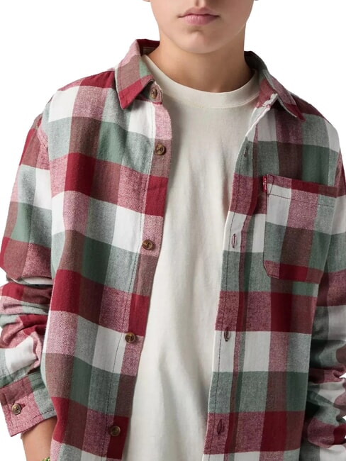 BUFFALO chemise en flanelle &agrave; manches longues poire rouge - chemises pour enfants