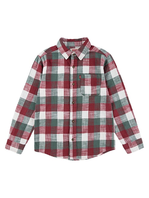 BUFFALO chemise en flanelle &agrave; manches longues poire rouge - chemises pour enfants