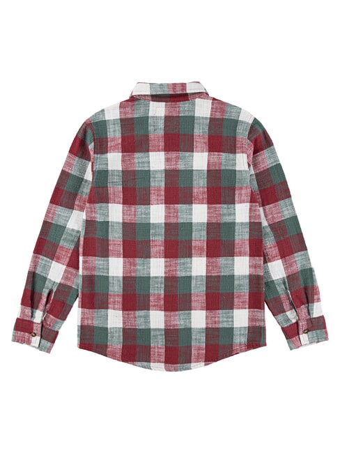 BUFFALO chemise en flanelle &agrave; manches longues poire rouge - chemises pour enfants