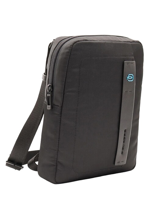 P16 Sac en cuir mixte, support pour iPad CHEVRON / NOIR - Sacs en Bandouli&egrave;res pour Homme