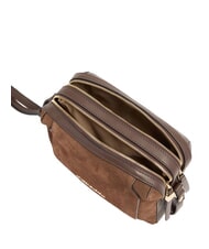 PIQUADRO CIRCLE sac d'&eacute;paule daim noyer fonc&eacute; - Sacs pour Femme - 4