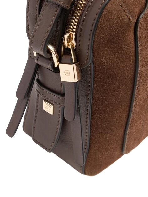 CIRCLE sac d'&eacute;paule daim noyer fonc&eacute; - Sacs pour Femme