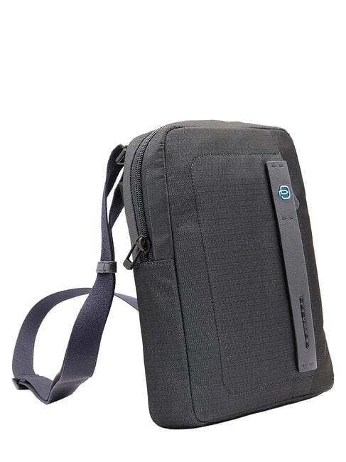 P16 Sac en cuir mixte, support pour iPad chevron bleu - Sacs en Bandouli&egrave;res pour Homme
